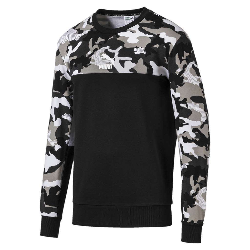Puma Classics Men&#39;s Placement Print Crewneck Sweatshirt black