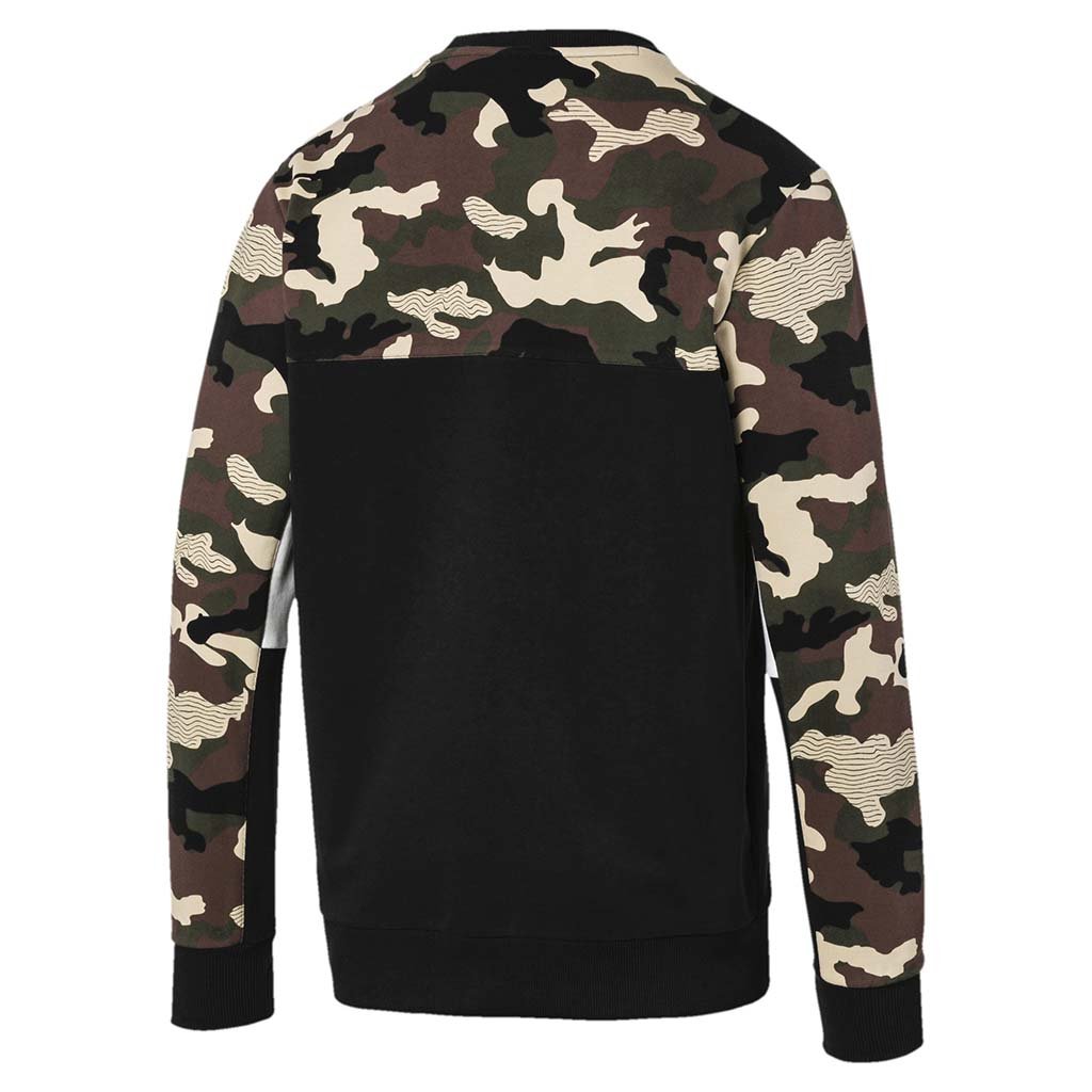Puma Classics Men&#39;s Placement Print Crewneck Sweatshirt black camo rv