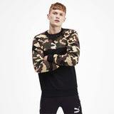 Puma Classics Men's Placement Print Crewneck Sweatshirt black camo lv