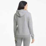 Puma sweatshirt ESS Logo Hoodie TR pour femme Gris modèle dos