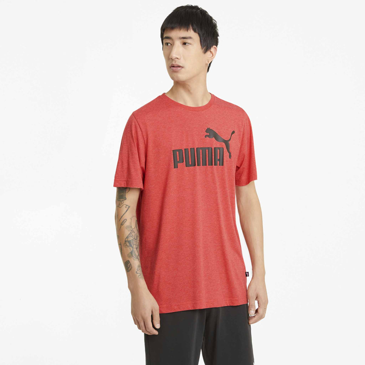 T-shirt Puma Essential Chiné pour homme rouge modèle