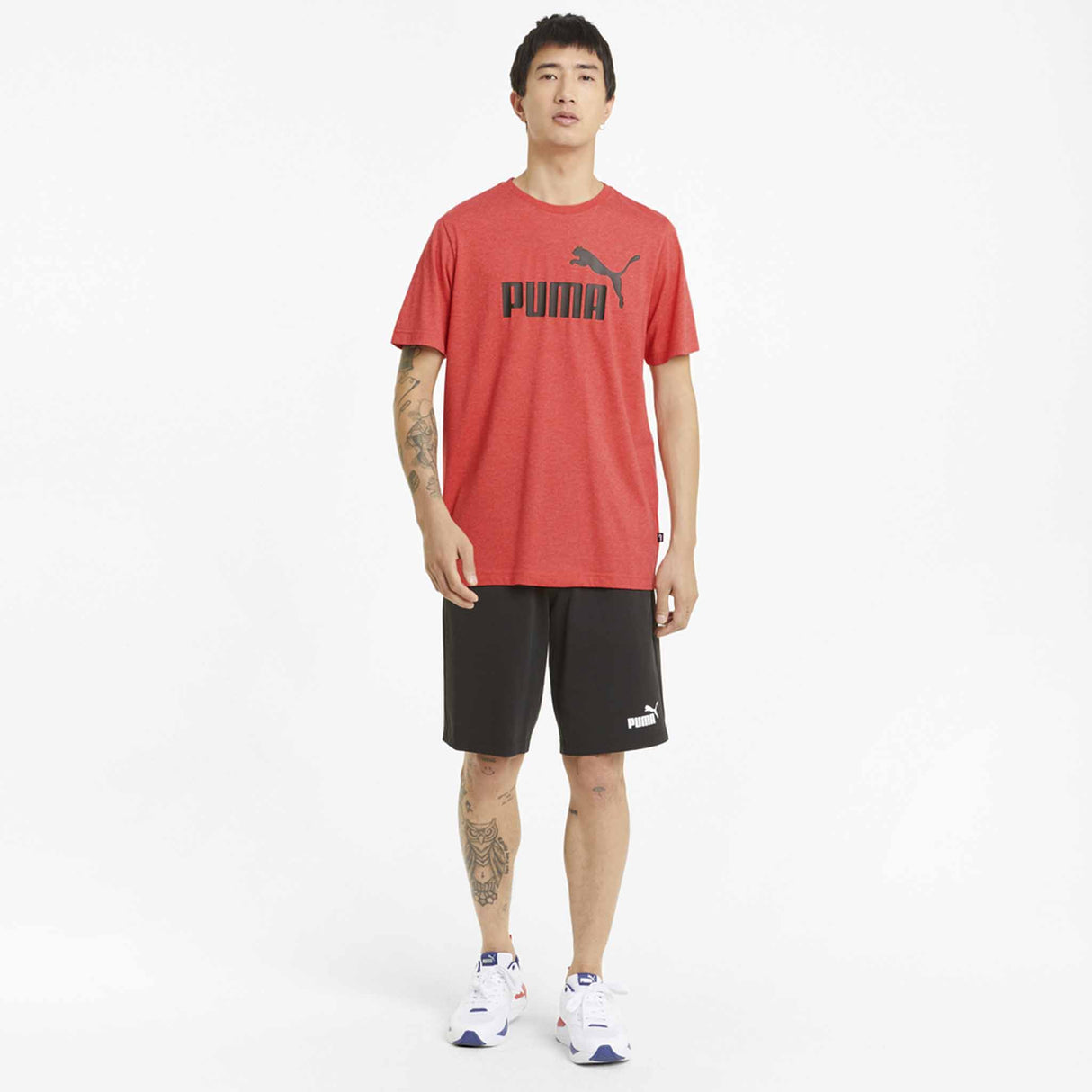 T-shirt Puma Essential Chiné pour homme rouge modèle 2