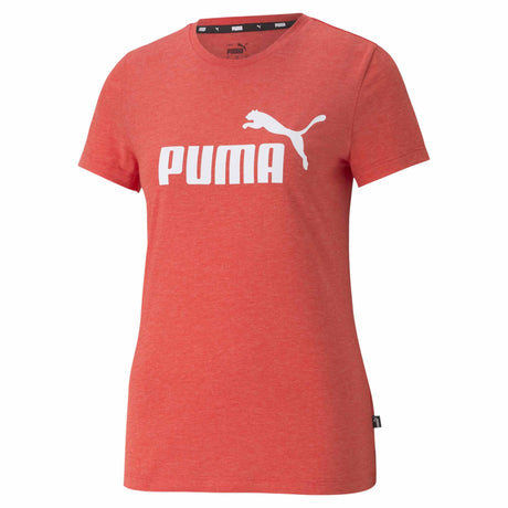 T-shirt Puma Essential chiné à manches courtes pour femme rouge