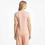 T-shirt Puma Essential chiné à manches courtes pour femme rose modèle dos