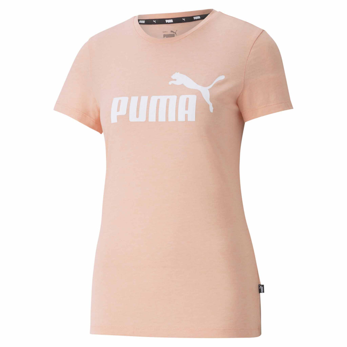 T-shirt Puma Essential chiné à manches courtes pour femme Rose