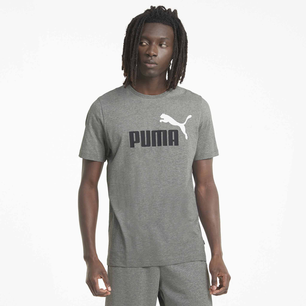 Puma t-shirt Essential+ 2 Colour logo pour homme gris modèle