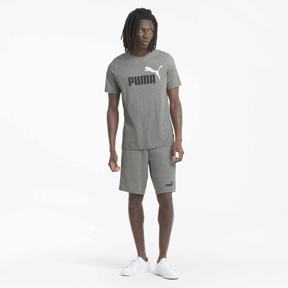 Puma t-shirt Essential+ 2 Colour logo pour homme gris modèle 2