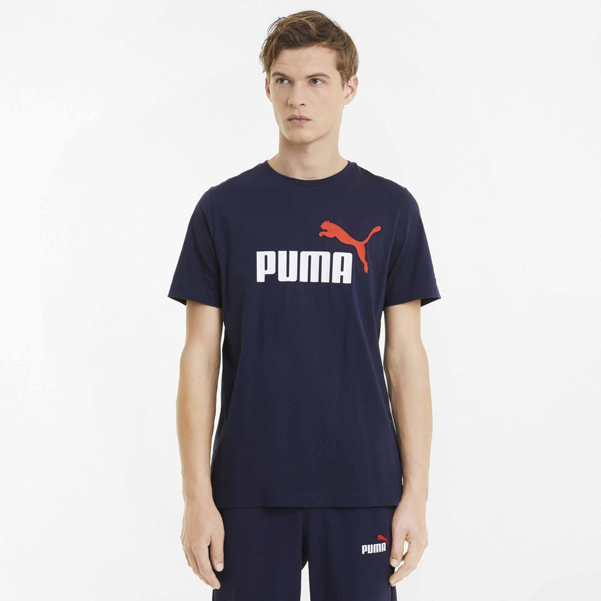 Puma t-shirt Essential+ 2 Colour logo pour homme bleu modèle