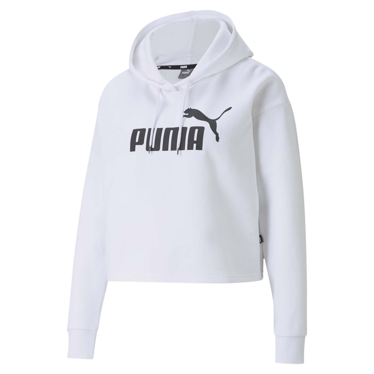 Puma Sweatshirt Essential Cropped Logo Hoodie FL blanc pour femme