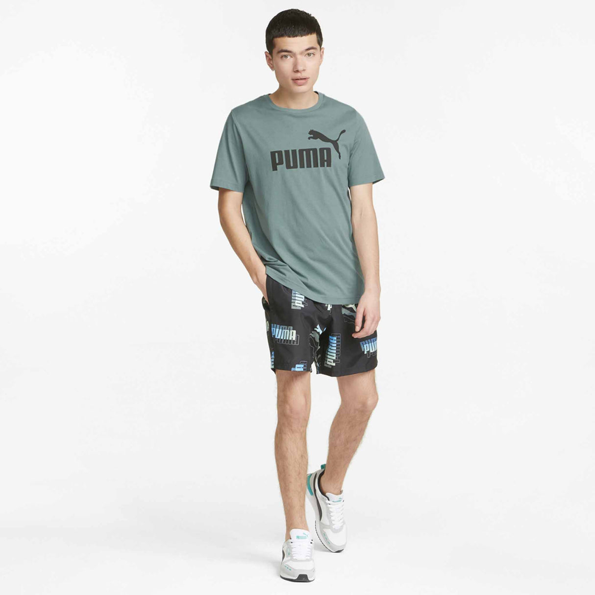 Puma t-shirt Essential Logo Tee pour homme - Mineral Blue