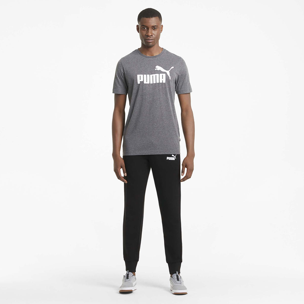 Puma Essential Logo pants pantalon en molleton noir pour homme live 2
