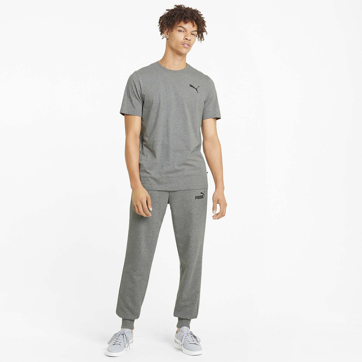 Puma Essential Logo pants pantalon en molleton gris pour homme live