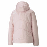 Puma Essential Padded Jacket manteau matelassé pour femme rose vue de dos