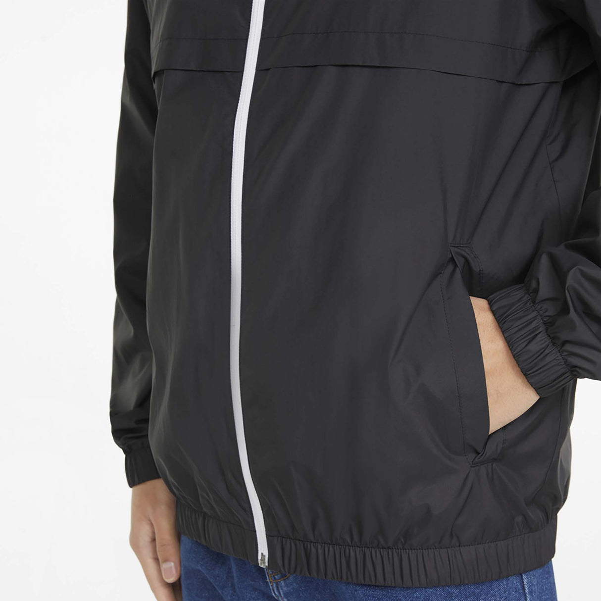 Jacket Puma Essential Solid Windbreaker noir homme zip