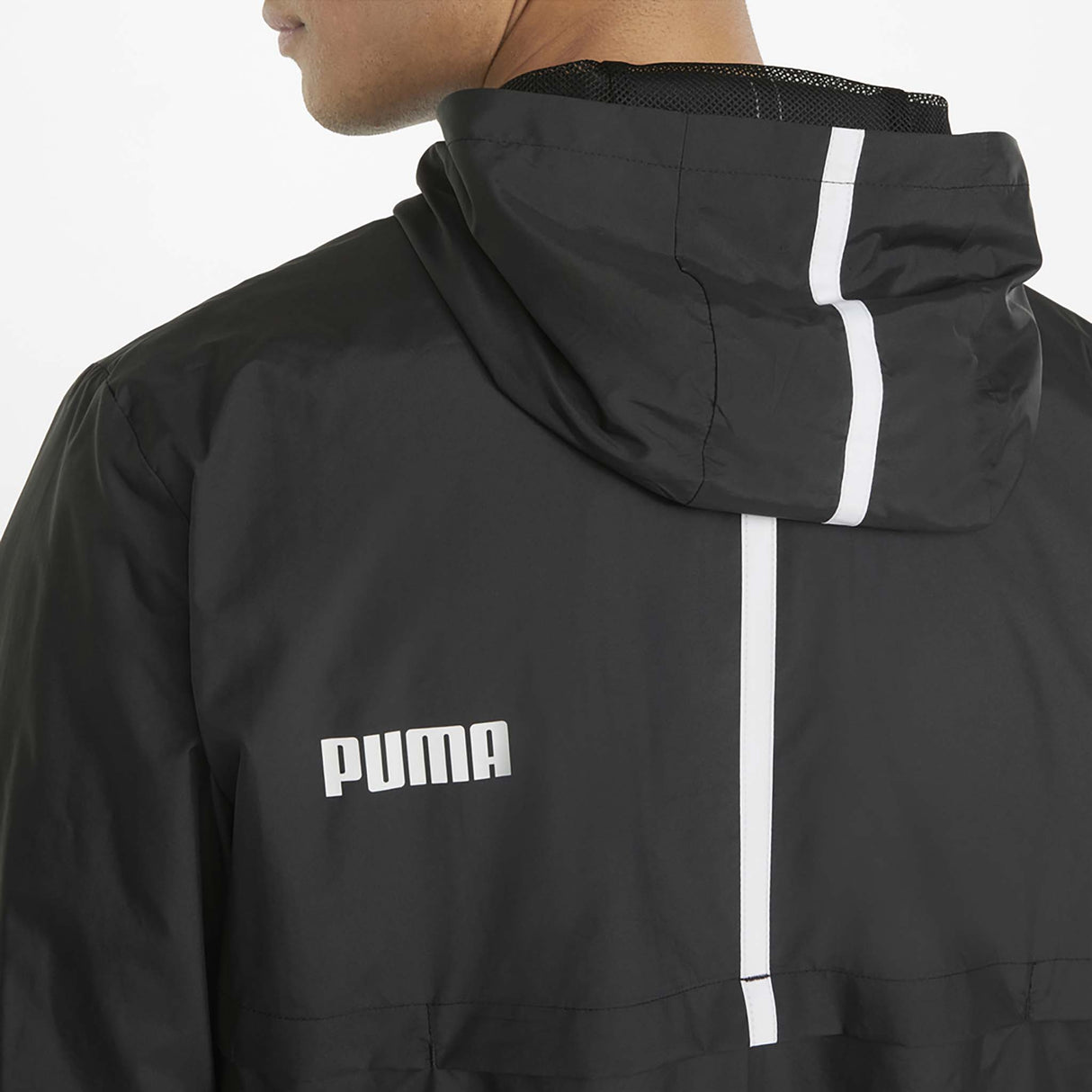 Jacket Puma Essential Solid Windbreaker noir homme capuchon