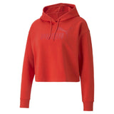 Puma Sweatshirt Essential Cropped Logo Hoodie rouge pour femme