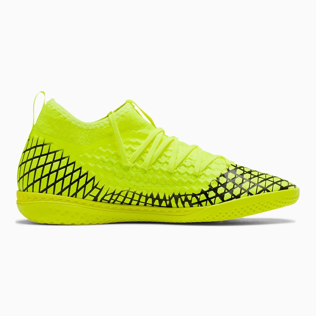 Puma Future 4.3 Netfit IT chaussures de soccer interieur jaune noir lateral