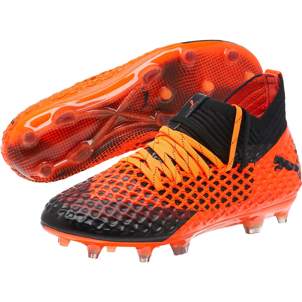 Puma Future 2.1 Netfit FG/AG junior chaussure de soccer orange noir