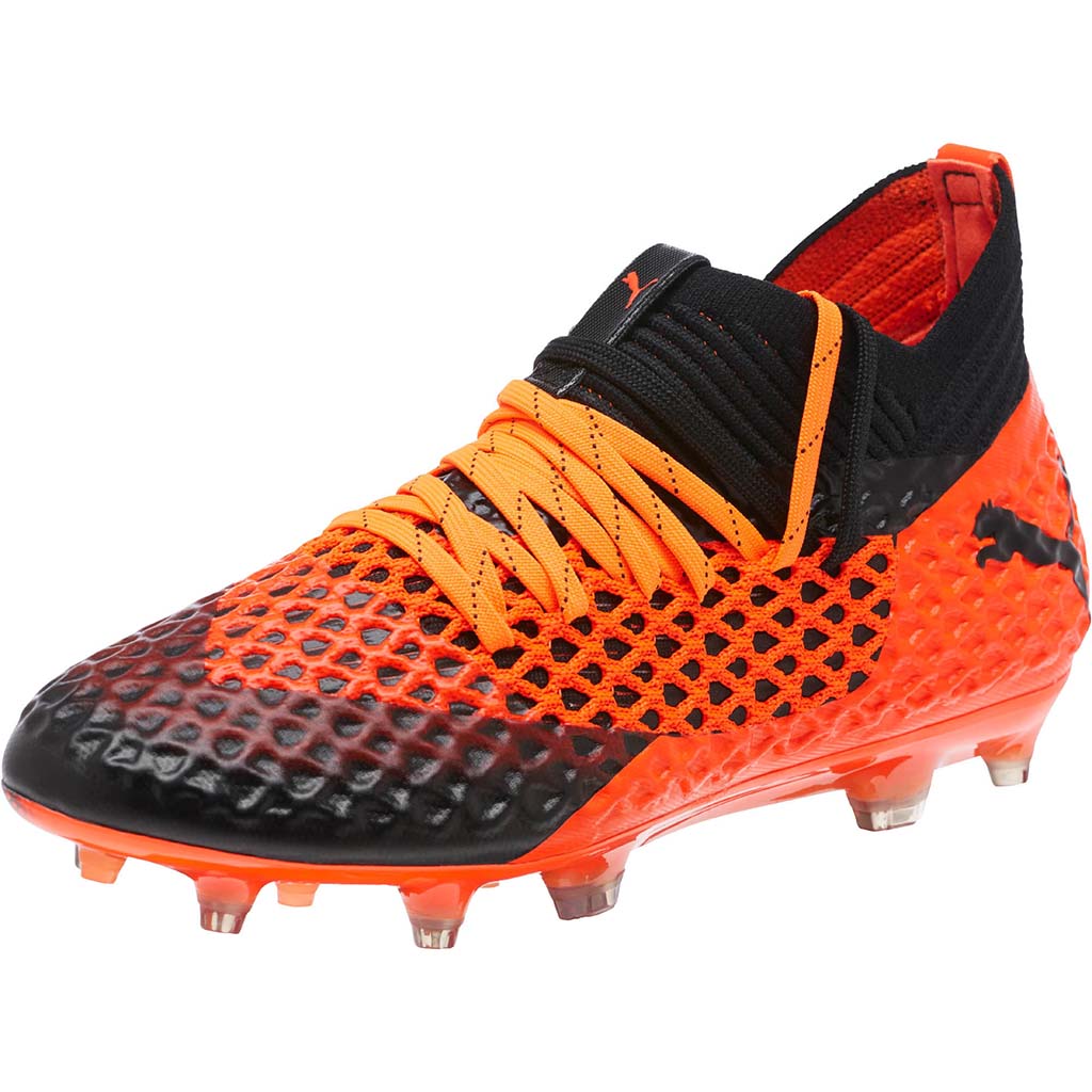 Puma Future 2.1 Netfit FG/AG junior chaussure de soccer orange noir