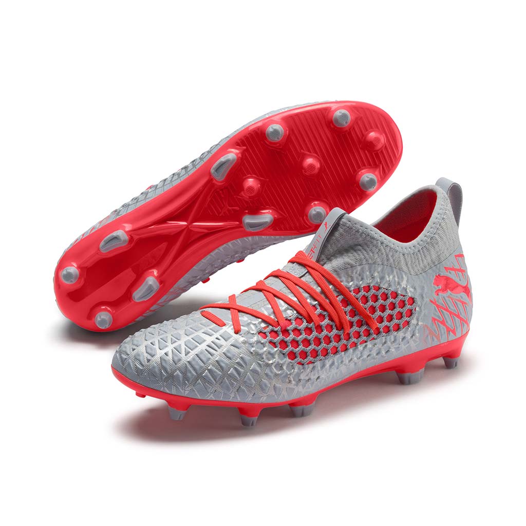 Puma Future 4.3 Netfit soccer cleats glacial blue red pair
