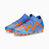 Souliers de soccer Puma Future Match FG/AG junior paire-Blue Glimmer / Puma White / Ultra Orange