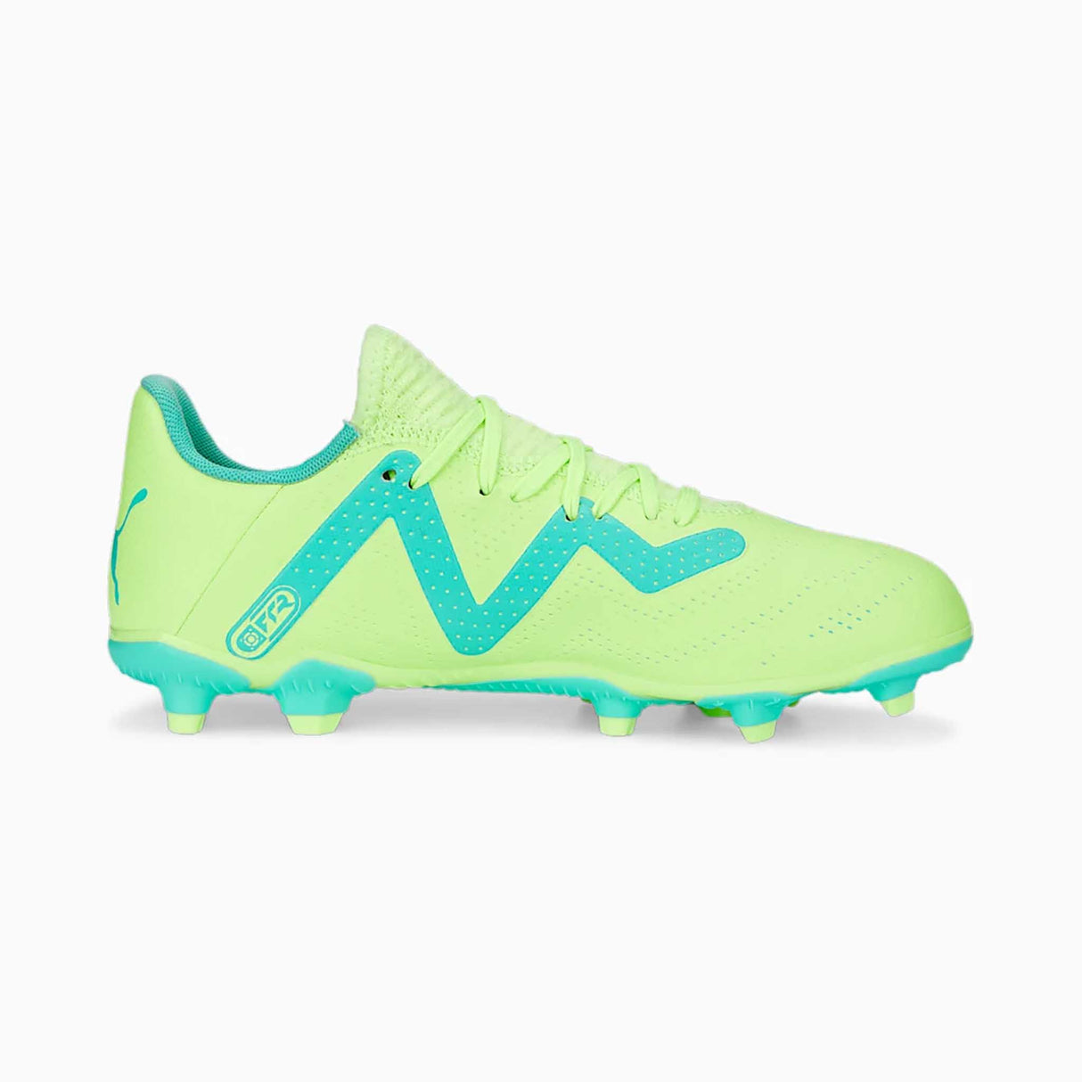 Puma Future Play FG/AG souliers soccer enfant lateral- yellow / black / electric peppermint