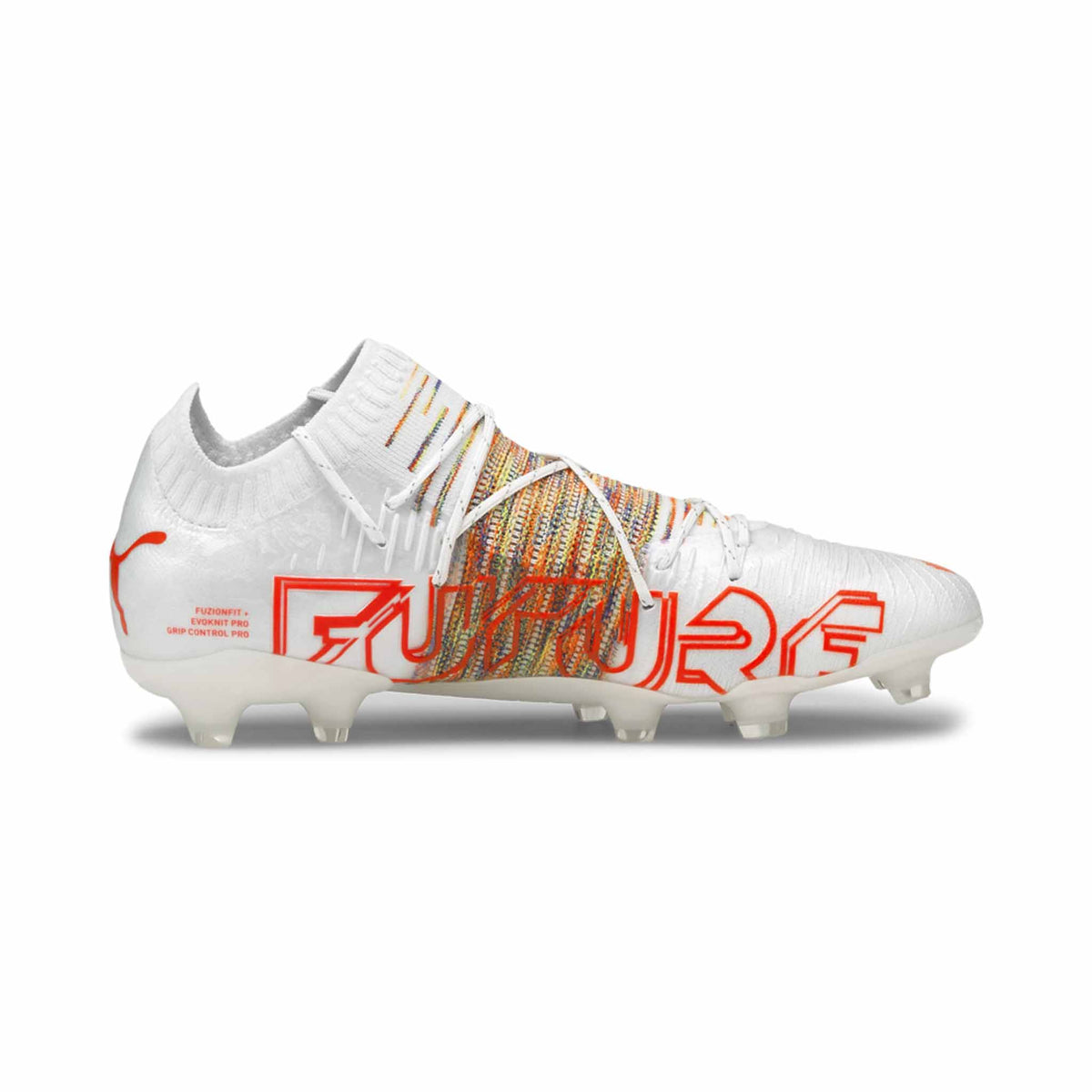 Puma Future Z 1.1 FG chaussures de soccer à crampons Puma White/Red Blast vue de côté