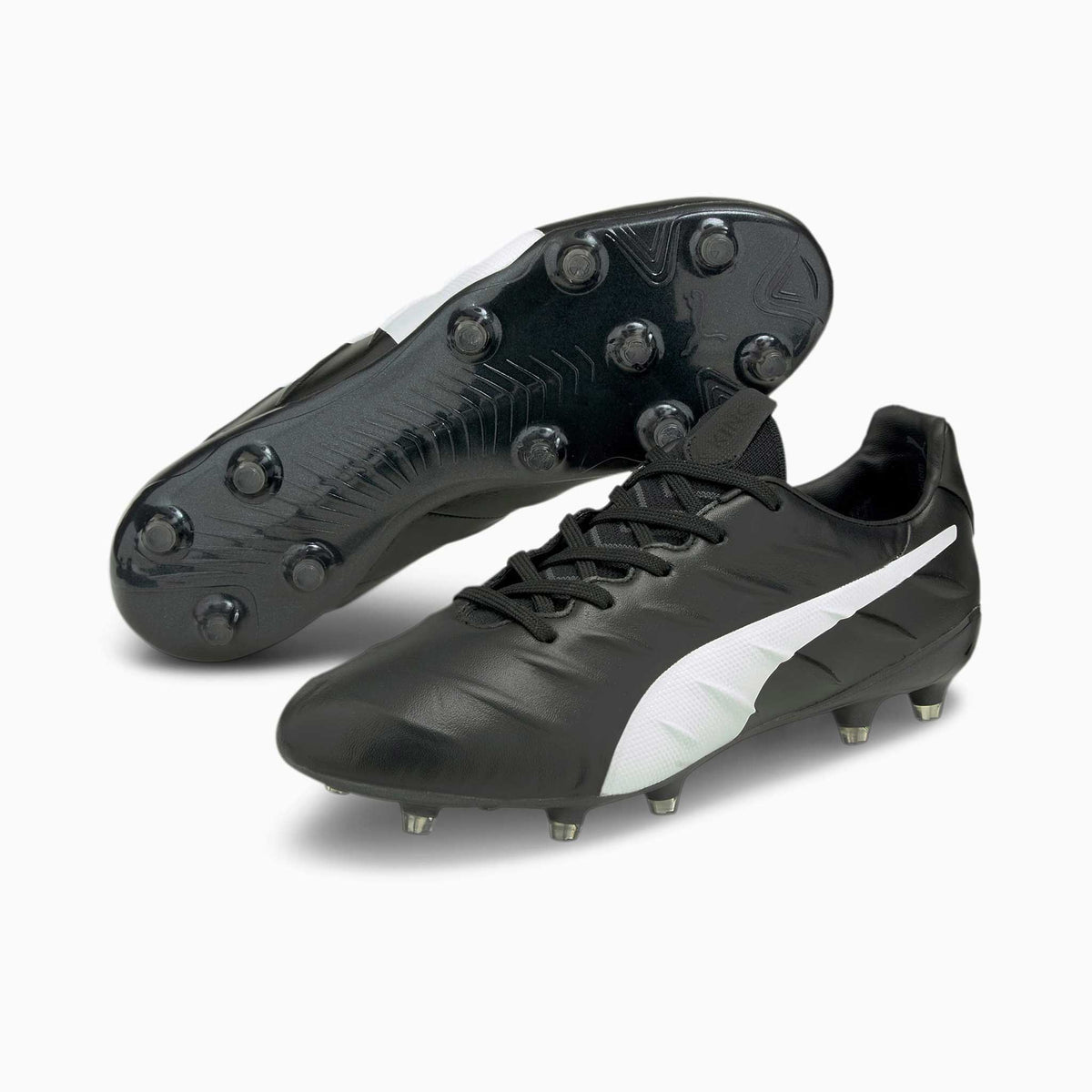 Puma King Platinum 21 FG chaussures de soccer - Puma Black / Puma White - paire