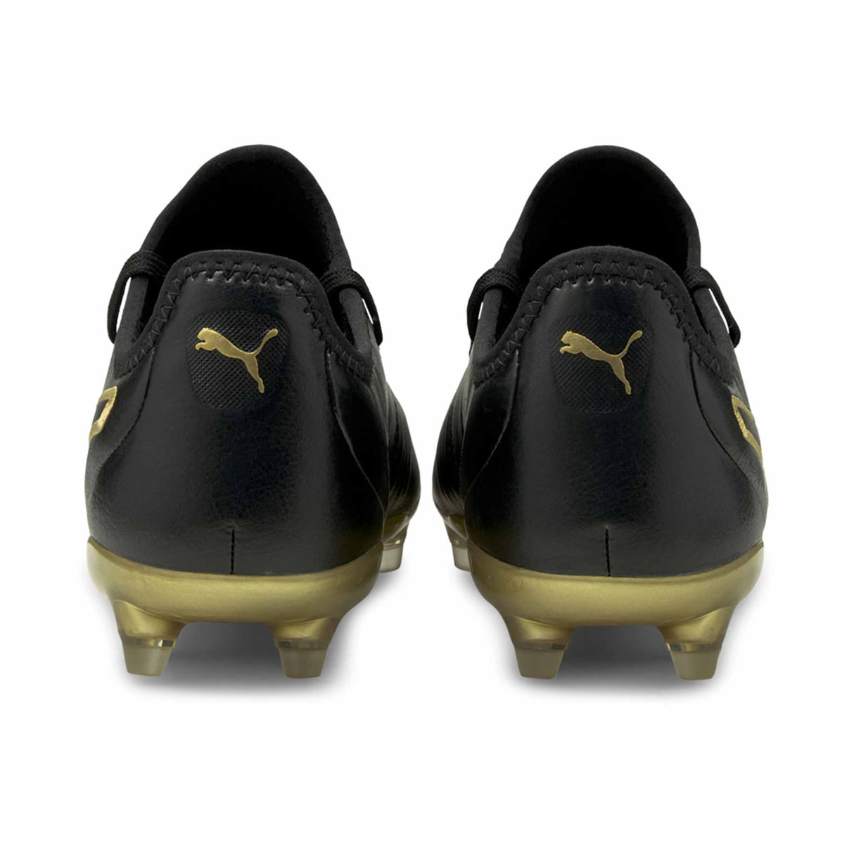 Puma King Pro FG Chaussures de soccer à crampons Noir/Or vue de dos