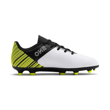 Puma One 5.4 FG chaussure de soccer enfant blanc jaune noir lv