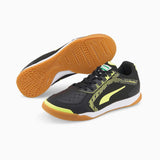 Puma Pressing II chaussures de soccer intérieur noir jaune paire