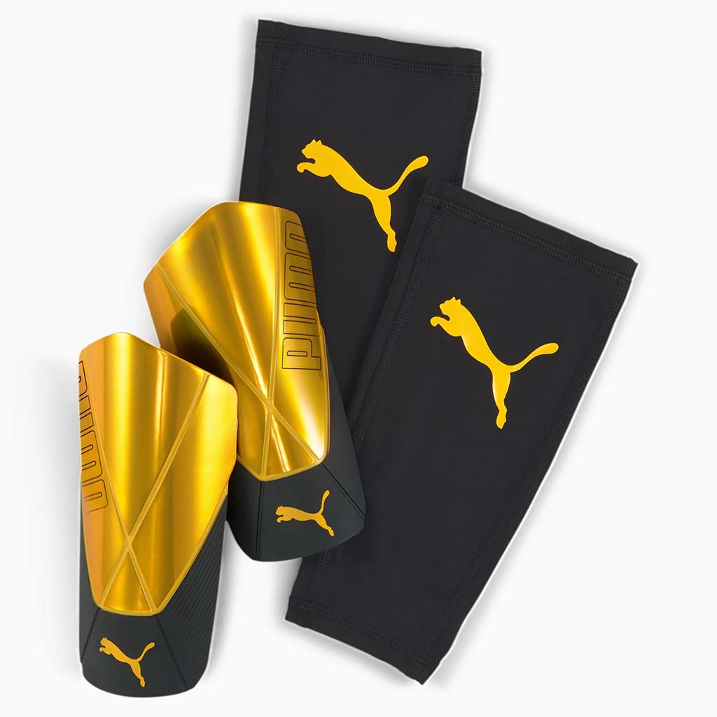 Puma ftblNXT Pro protège-tibias de soccer avec manchons jaune noir