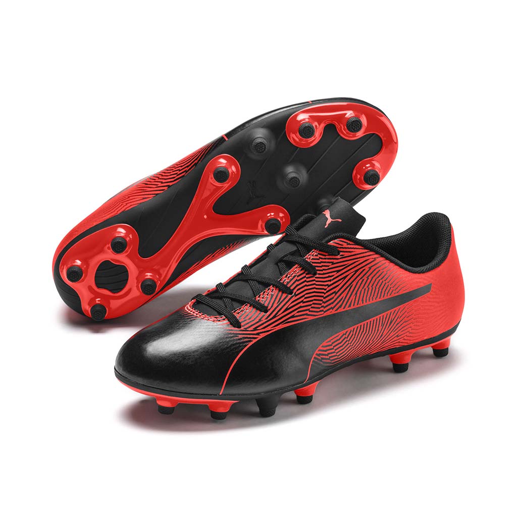 Puma Spirit II junior soccer cleats black red pair