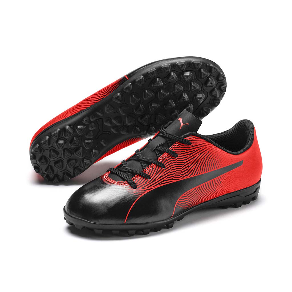 Puma Spirit II TT junior turf soccer shoes black red paire