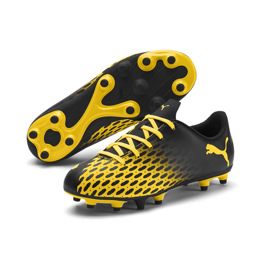 Puma Spirit III FG Junior chaussure de soccer enfant noir jaune