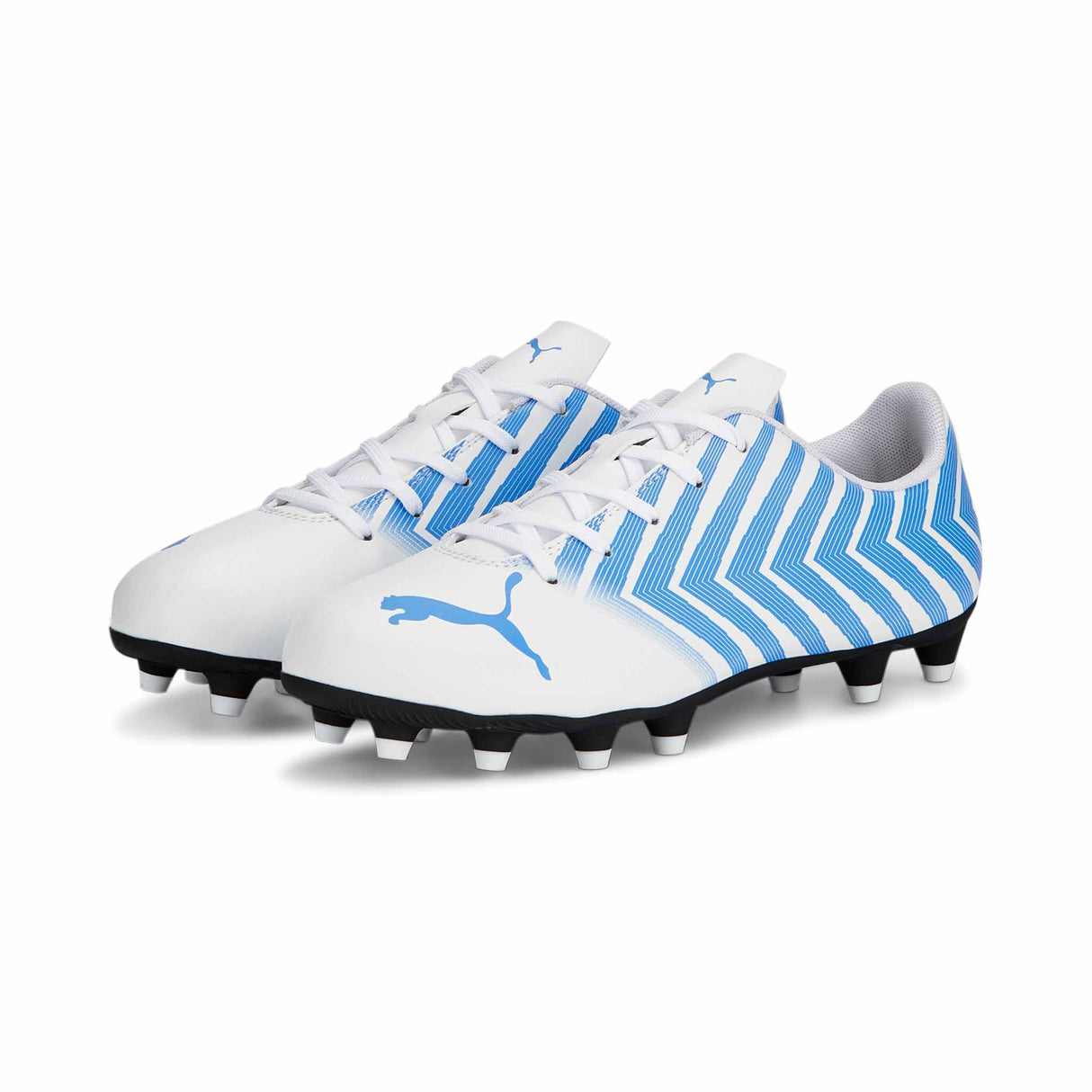 Puma Tacto II FG/AG Junior chaussure de soccer enfant - Blanc / Bleu