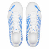 Puma Tacto II FG/AG Junior chaussure de soccer enfant - Blanc / Bleu
