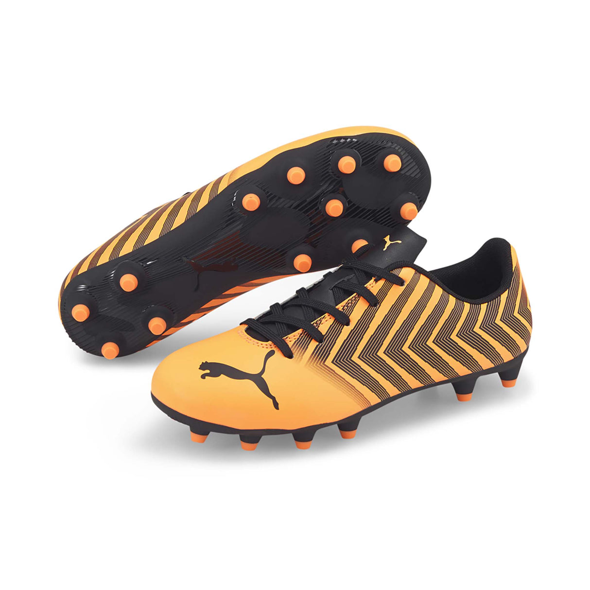 Puma Tacto II FG/AG Junior souliers soccer crampons orange noir enfant paire