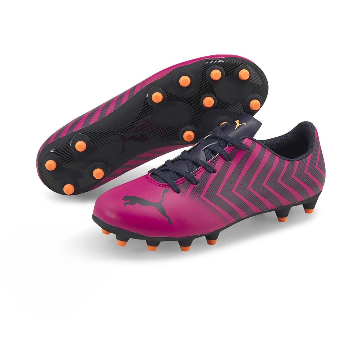 Puma Tacto II FG/AG Junior souliers soccer crampons rose noir enfant paire