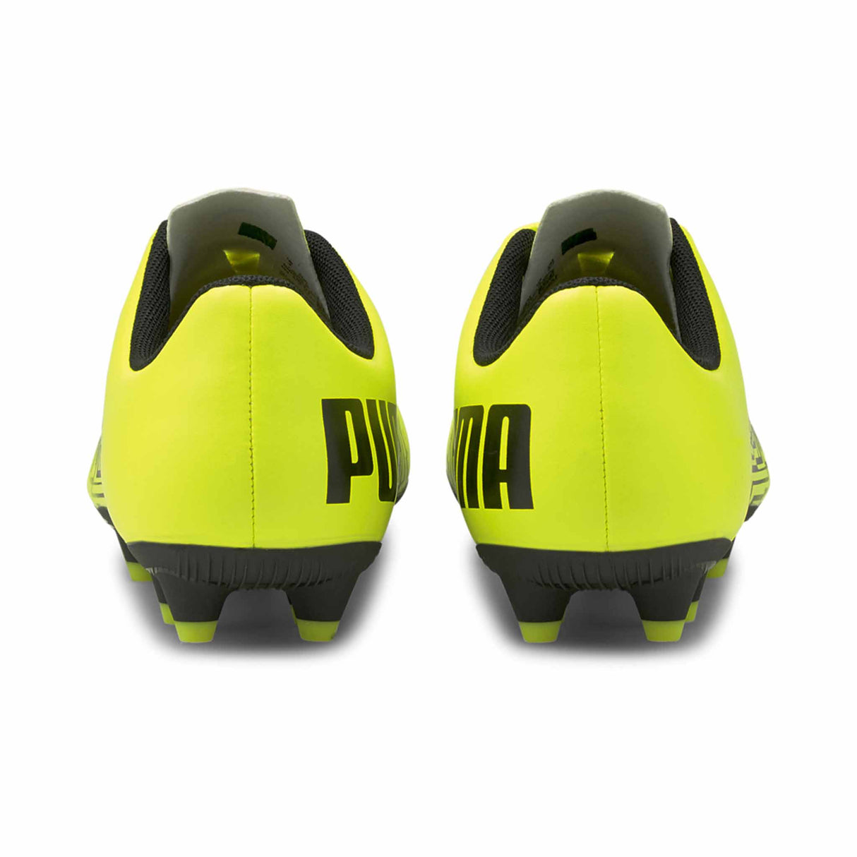 Puma Tacto FG/AG Junior chaussures de soccer enfant Jaune / Noir vue de dos