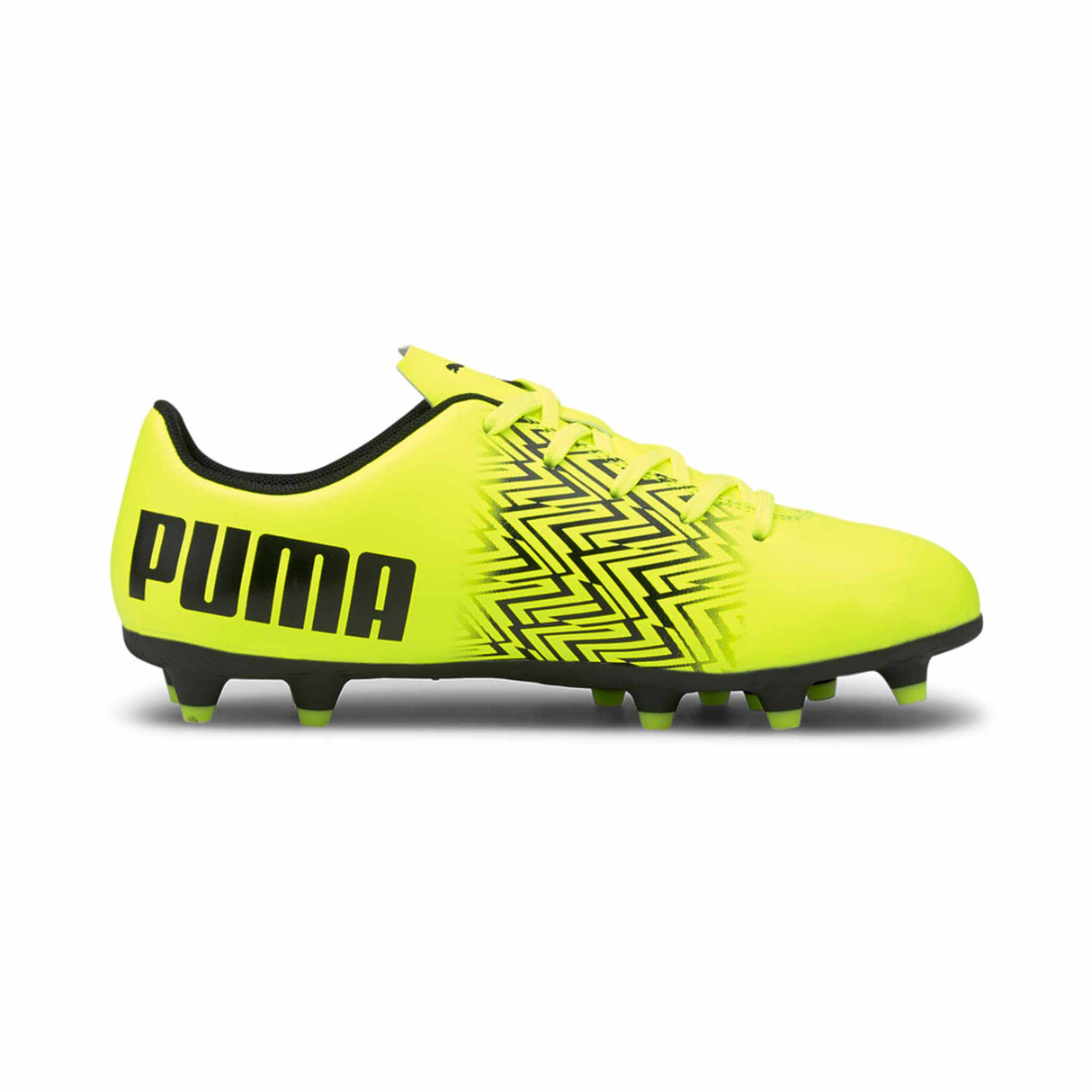 Puma Tacto FG/AG Junior chaussures de soccer enfant Jaune / Noir côté intérieur