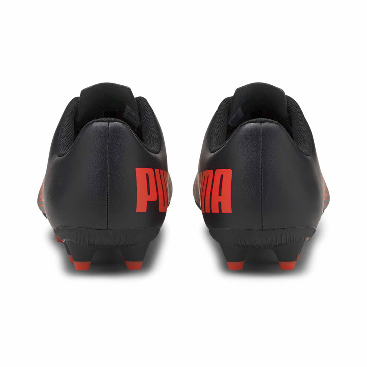 Puma Tacto FG/AG Junior chaussures de soccer enfant Noir / Rouge vue de dos