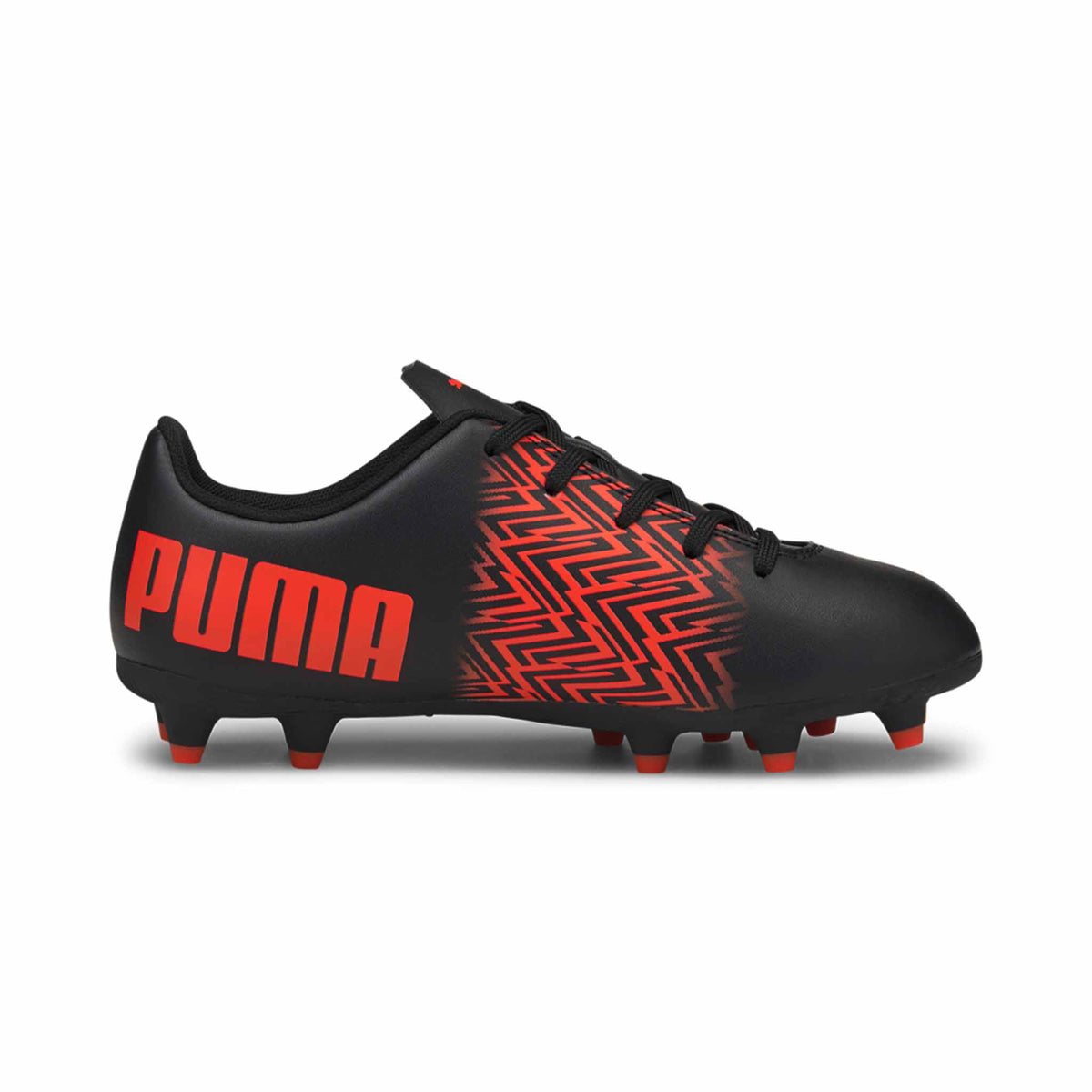 Puma Tacto FG/AG Junior chaussures de soccer enfant Noir / Rouge côté intérieur
