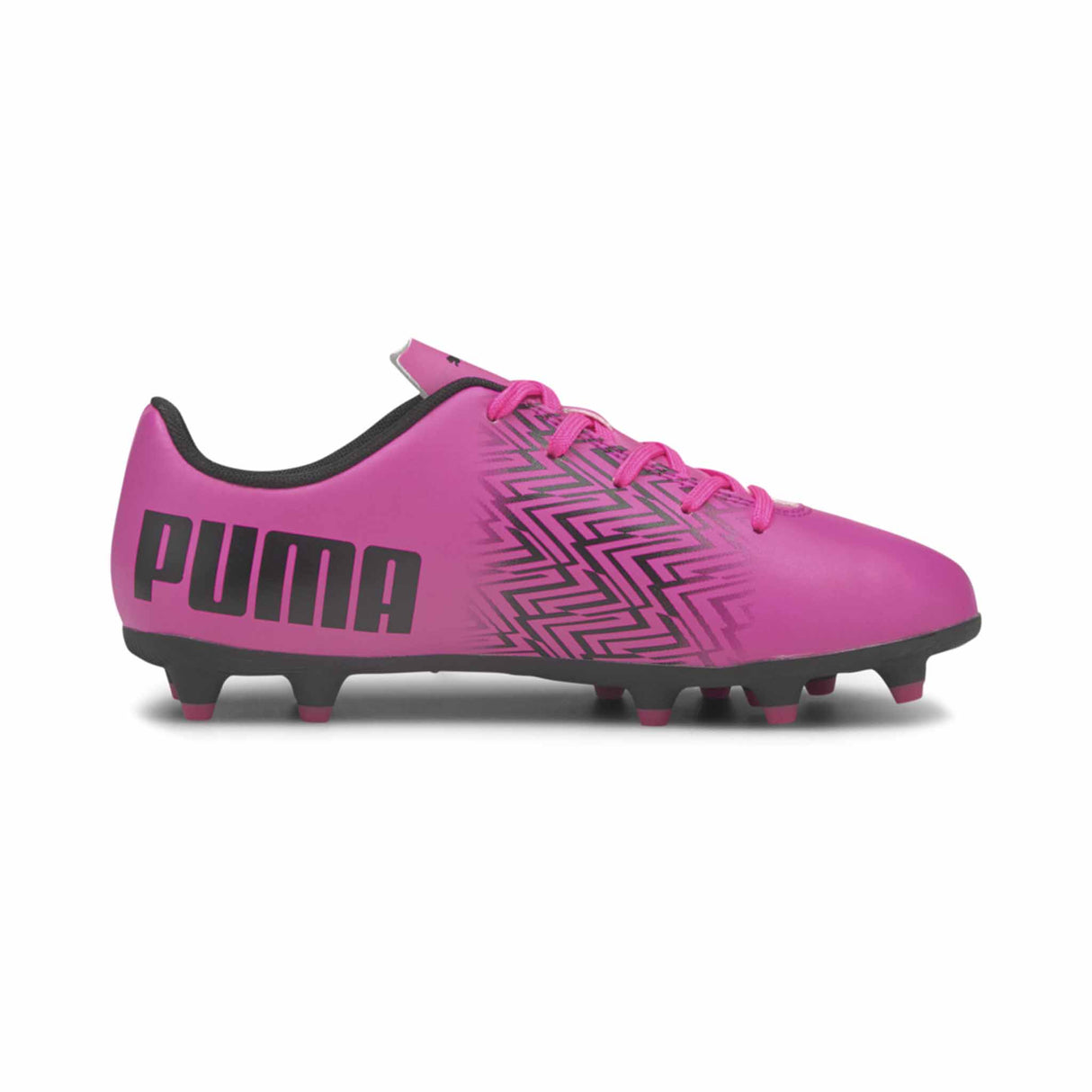 Puma Tacto FG/AG Junior chaussures de soccer enfant Rose / Noir côté intérieur