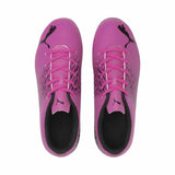 Puma Tacto FG/AG Junior chaussures de soccer enfant Rose / Noir vue de haut