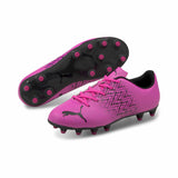 Puma Tacto FG/AG Junior chaussures de soccer enfant Rose / Noir paire