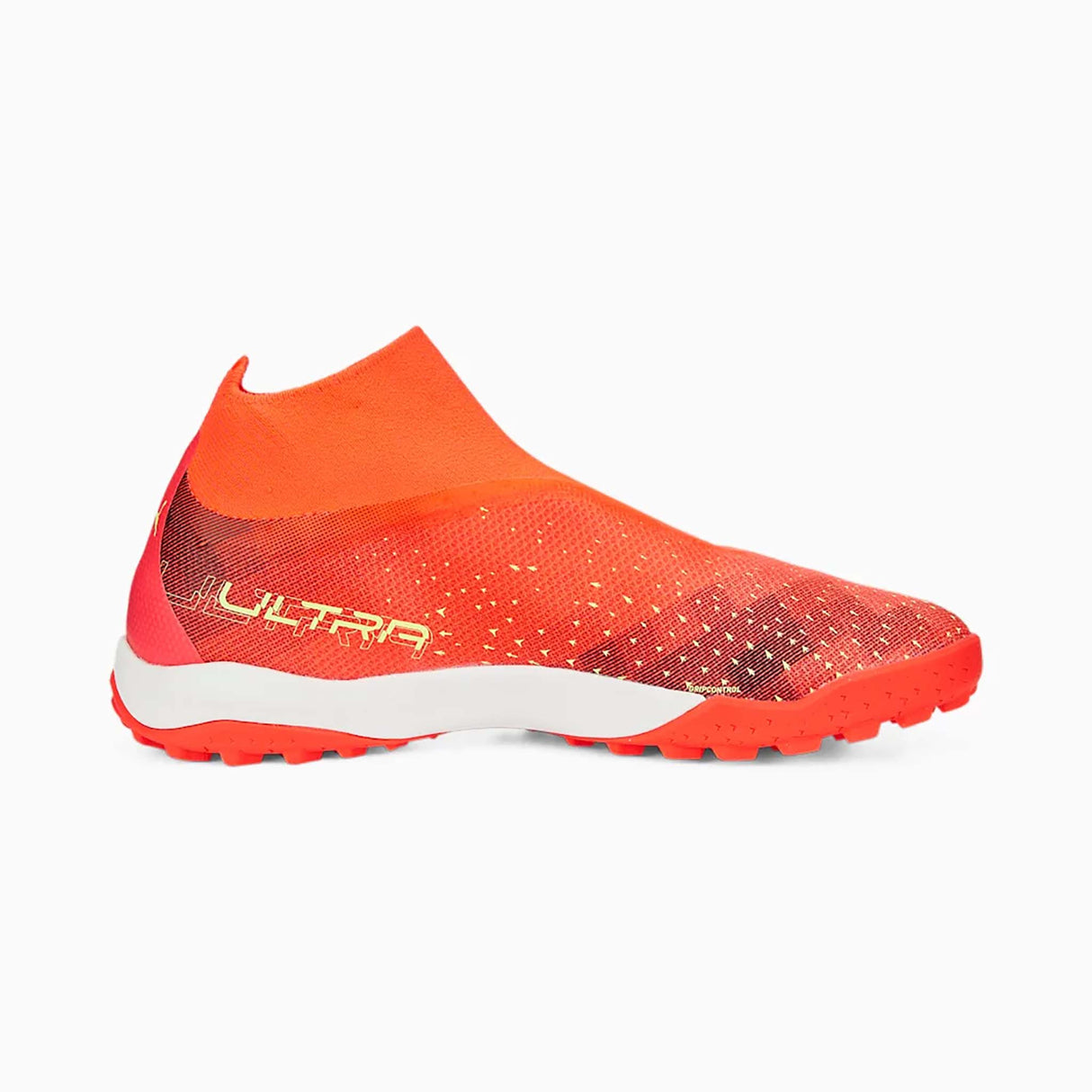 Puma Ultra Match Laceless TT souliers de soccer turf adulte fiery coral fizzy light lateral