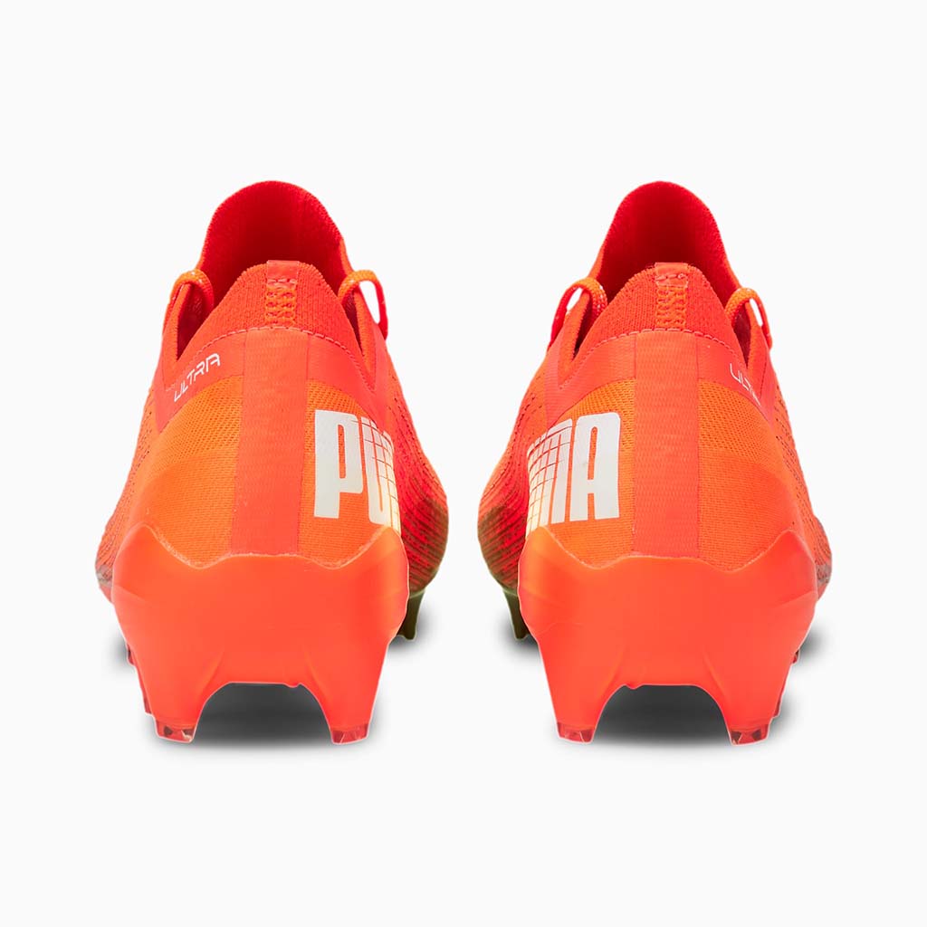 Souliers de soccer Puma Ultra 1.1 FG orange et noir talons