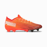 Souliers de soccer Puma Ultra 1.1 FG orange et noir extérieur