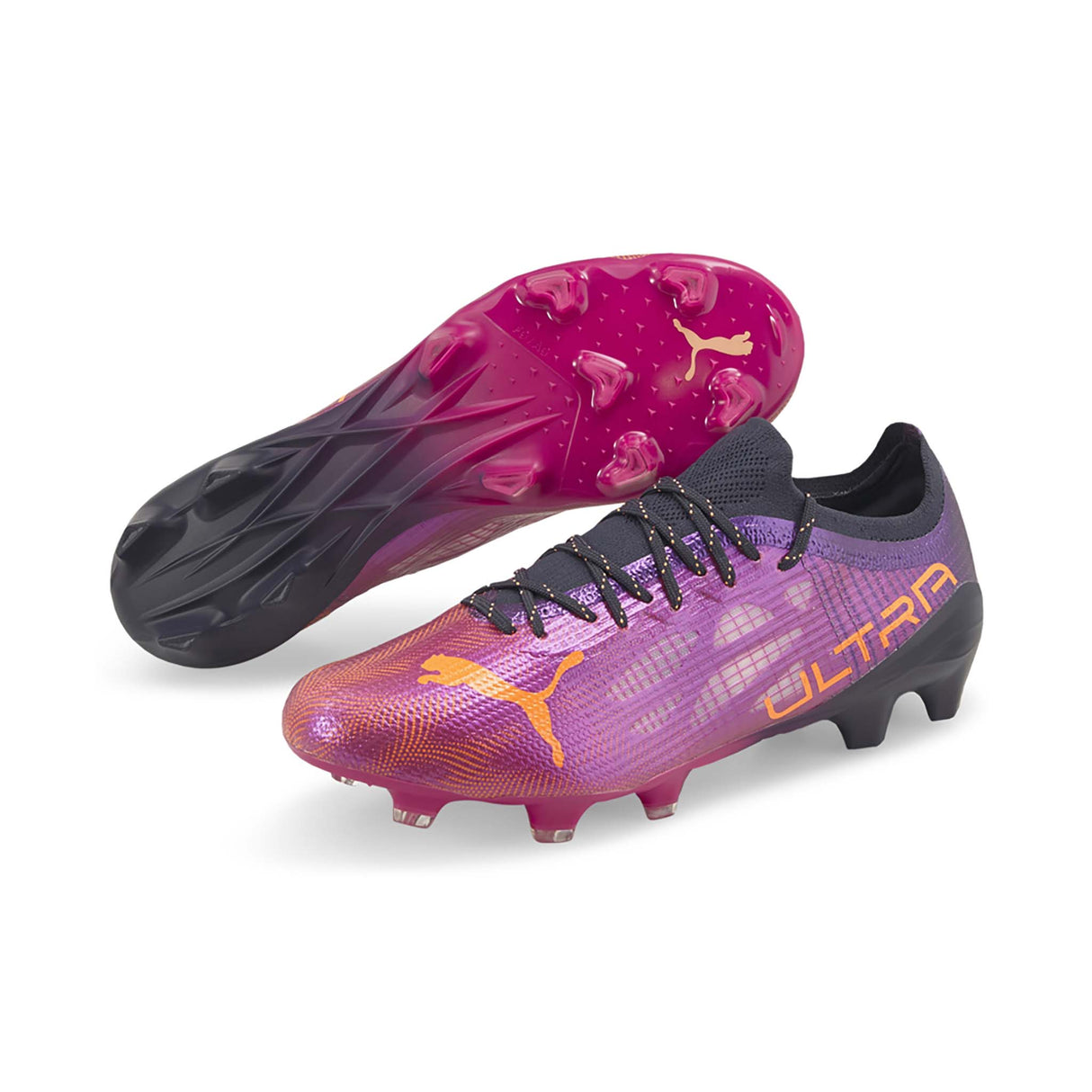 Puma Ultra 1.4 FG/AG chaussures de soccer fuchsia neon citrus parisian paire